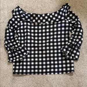 Banana Republic checked top with ruffle detail